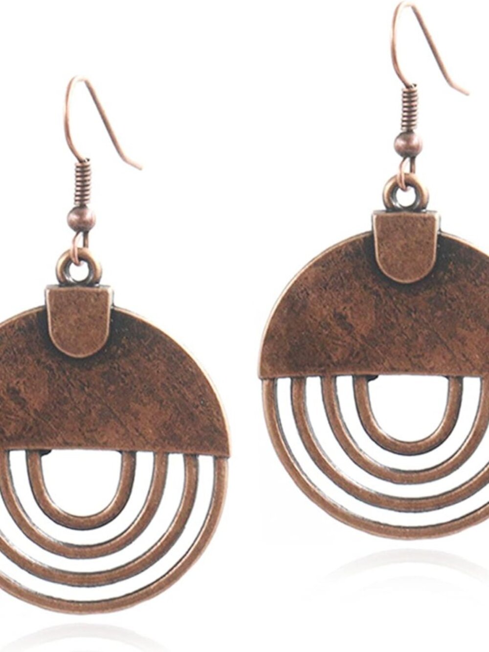 Handmade Unique Bohemian Tribal Hoop Spiral Earring Vintage Gold Silver Geometry